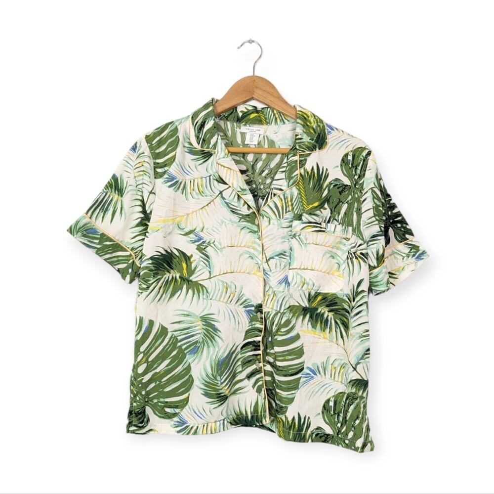 Tabitha Webb Sleep Wear Tropical Leaf Print Pajama  Shirt